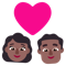 Couple with Heart- Woman- Man- Medium Skin Tone- Dark Skin Tone emoji on Microsoft
